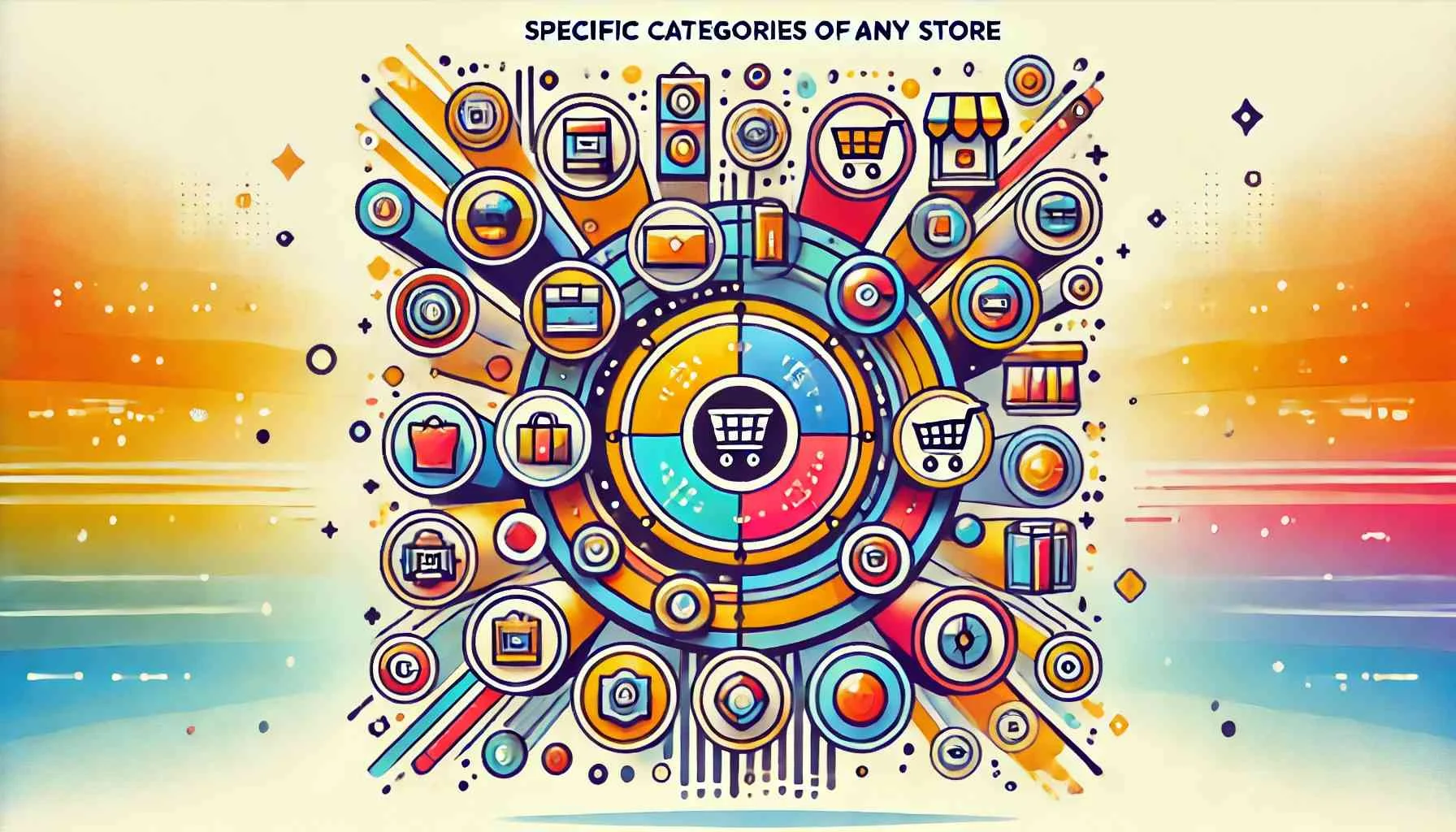 Themed Illustration Depicting The Concept Of Specific Categories Of Any Store. The Image Should Use Vibrant And Mo 20240714