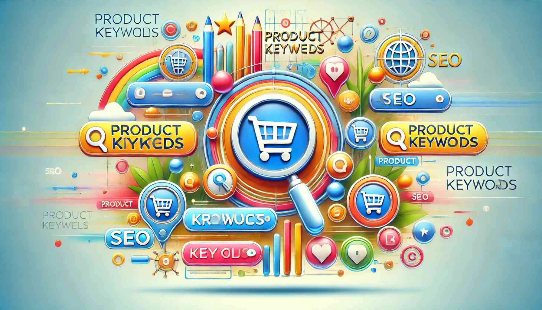 Themed Illustration Depicting The Concept Of Product Keywords. The Image Should Use Vibrant And Modern Colors With 20240714
