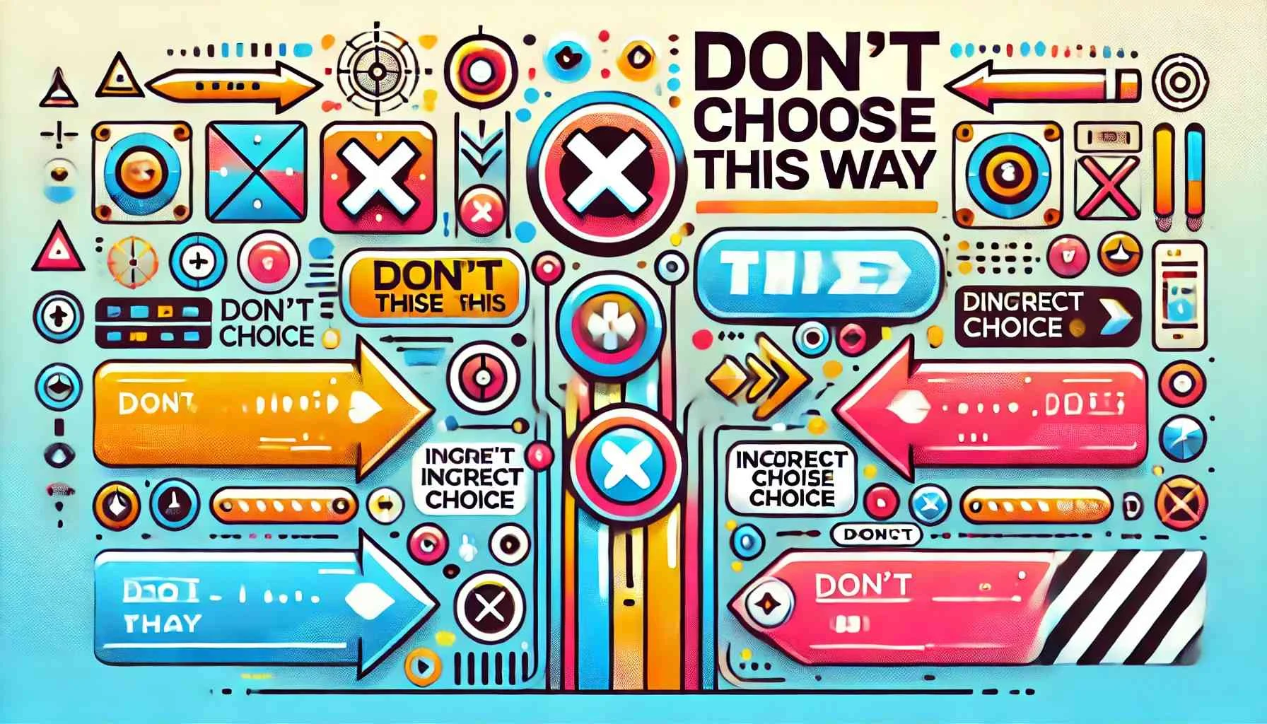 Themed Illustration Depicting The Concept Of Dont Choose This Way. The Image Should Use Vibrant And Modern Colors 20240714