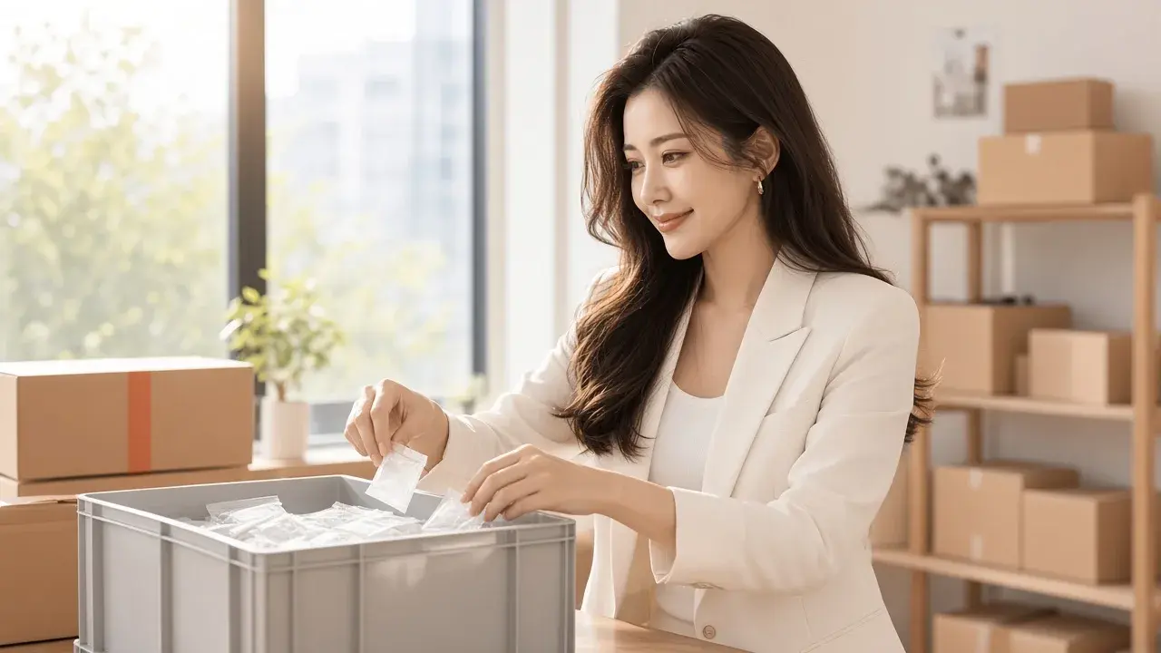 女性整理倉庫庫存，對應「先盤點 5 種單點」
