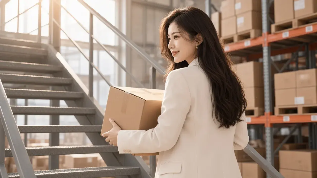 女性整理倉庫庫存，對應「案例來源」