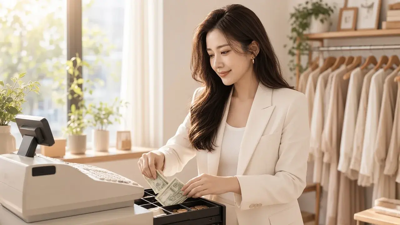 女性核算成本與金流，對應「第四步：把調價條件事先定義」