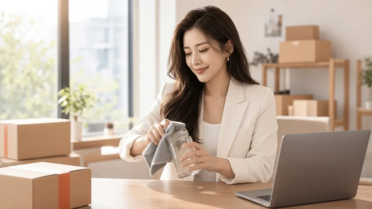 女性準備商品與拍攝，對應「怎麼判斷活動是否有效？」