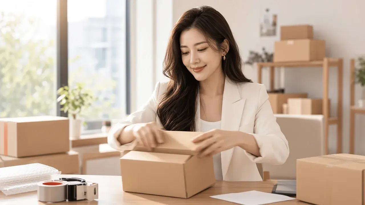 女性處理包裹出貨，對應「什麼時候應該暫停擴張」