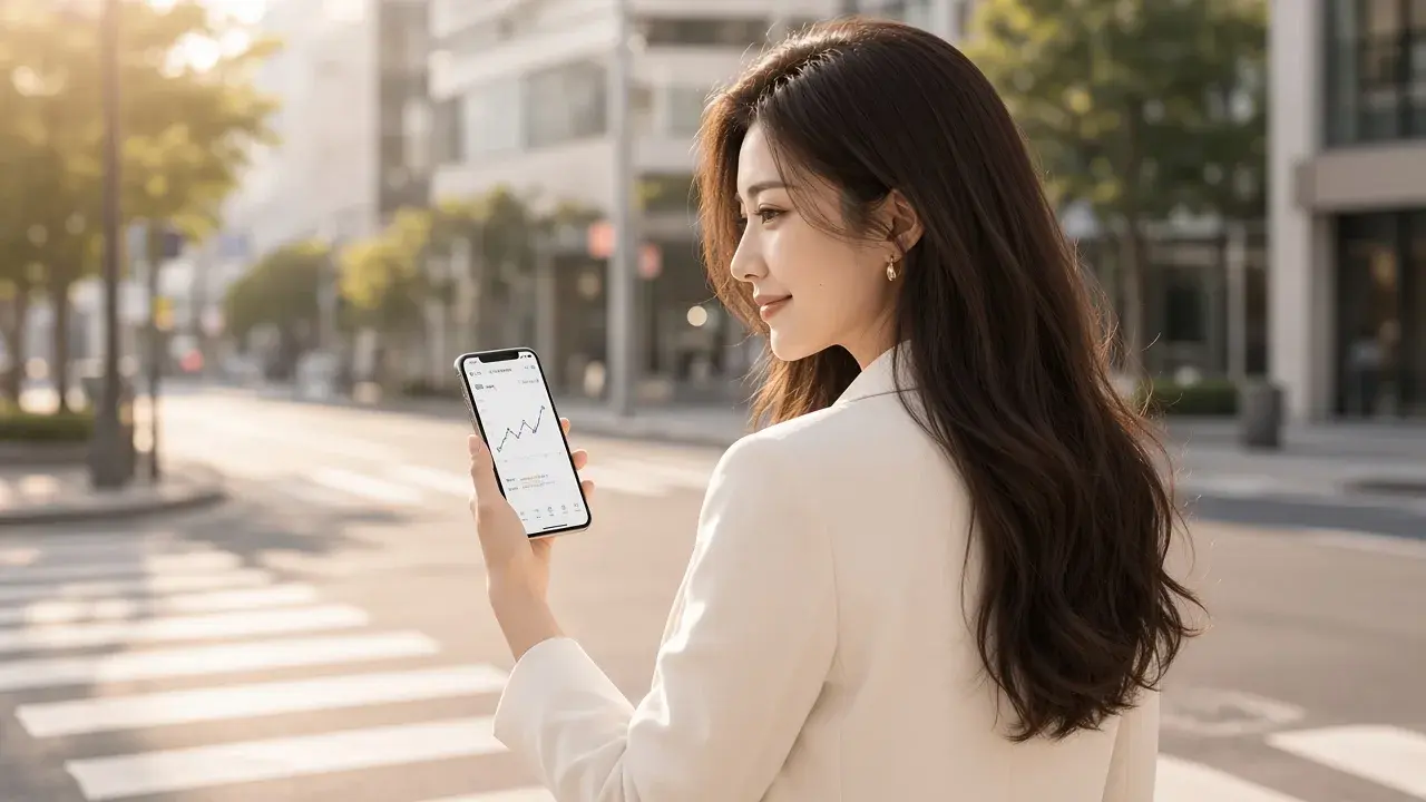 女性查看數據圖表，對應「收費方式：」